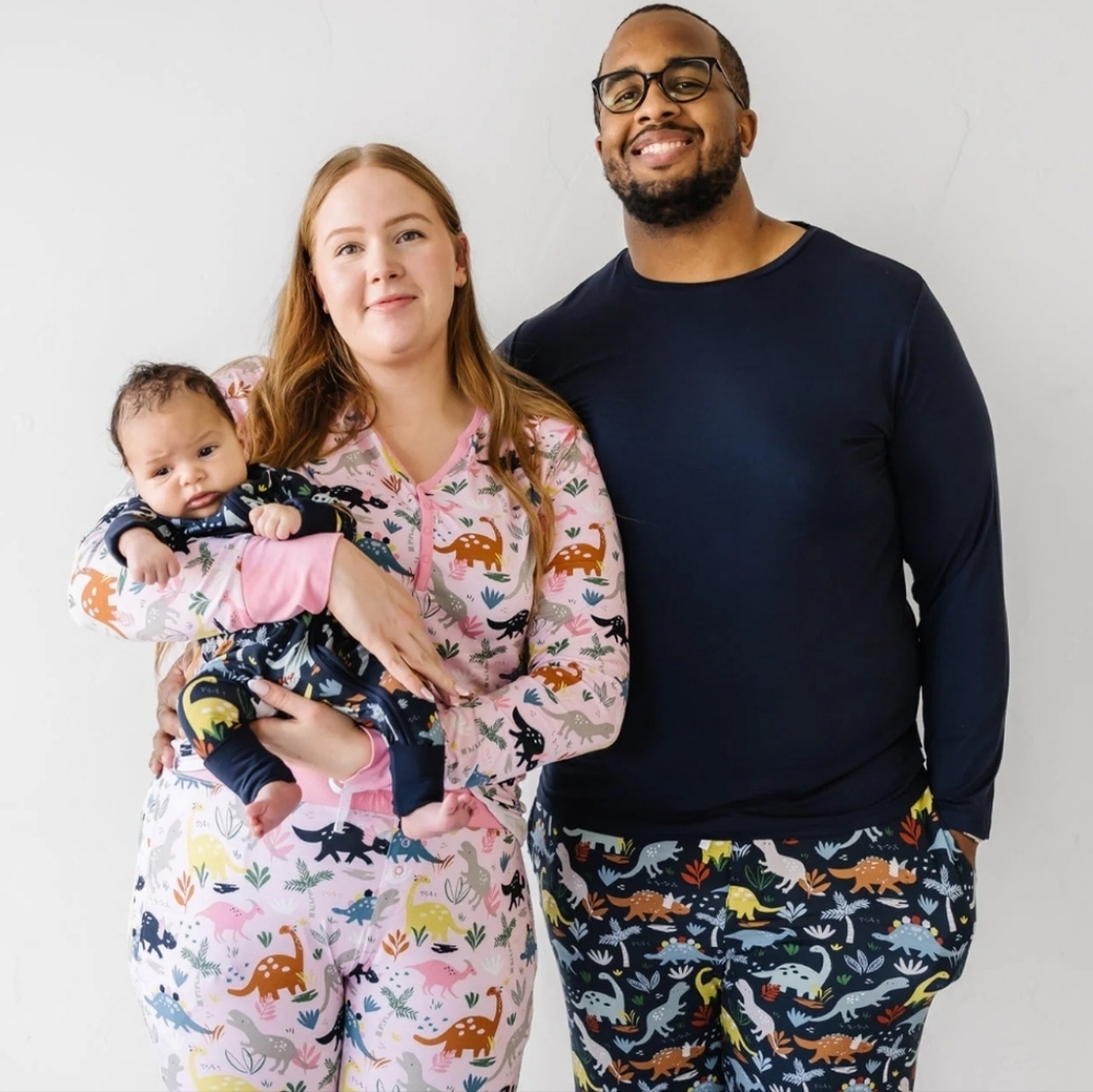 NWT Little Sleepies Jurassic Jungle print men's pajama/lounge pants, sz L - Picture 2 of 4